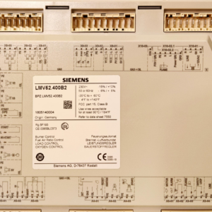 SIEMENS LMV52.400B2 nameplate and connections